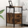 VidaXL Dulap de noapte Stejar afumat 30 x 48 x 61 cm Lemn compozit