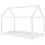 Cumpara ieftin Cadru pat de copii, alb, 80x160 cm, lemn masiv de pin