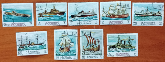 FUJEIRA 1968 -&#039;&#039;NAVIGATIE- de la corabii la submarin&#039;&#039;-set 9val.-scan