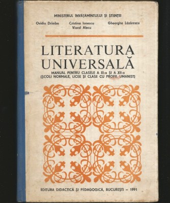 LITERATURA UNIVERSALĂ - MANUAL LIMBA ROM&amp;Acirc;NĂ CLS. XI-A ȘI A XII-A - OVIDIU DR&amp;Icirc;MBA foto