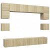 VidaXL Set de dulapuri TV, 8 piese, stejar sonoma, PAL