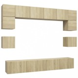 VidaXL Set de dulapuri TV, 8 piese, stejar sonoma, PAL