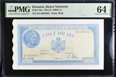 5000 lei martie 1945 PMG64 UNC bancnota gradata