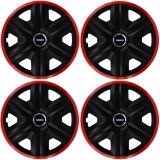 Set 4 Capace Roti pentru Volvo, model Fast Black Cu Rama Rosie, R14