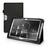 Husa Tableta Kwmobile Piele Eco Neagra pentru Acer Iconia One 10 B3-A30, Functie Stand, Book Cover, 10 inch