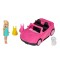 Set masina roz cu mini papusa si accesorii, Multicolor