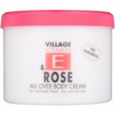 Village Vitamin E Rose crema de corp fără parabeni 500 ml