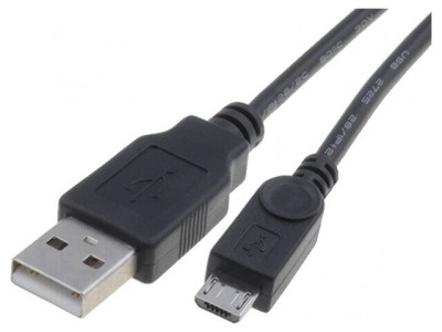 Cablu USB 2.0 A la Micro B 1m Negru foto