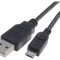 Cablu USB 2.0 A la Micro B 1m Negru