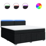 Cumpara ieftin Pat box spring cu saltea, negru, 180x200 cm, catifea