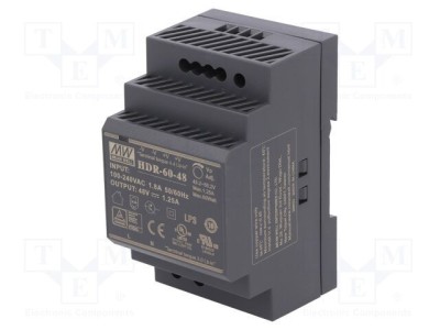 Alimentator pulsatoriu MEAN WELL 60W 48VDC pentru şină DIN foto
