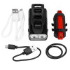 Set Far + Stop LED Bicicleta Springos, USB, Aluminiu, 6/4 Moduri Iluminare, Negru, Universal