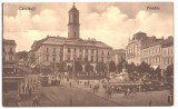 SV * CERNAUTI * PRIMARIA * PIATA CENTRALA * tramvai * animatie * 1930, Necirculata, Circulata, Printata, Fotografie