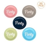 Set Farfurii de Carton 5 Culori Diferite "Party" &Oslash;18cm - 50buc, CMCLASS