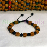 Bratara rudraksha 8mm si piatra soarelui albastra 6mm, Stonemania Bijou