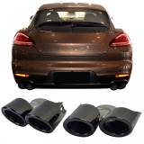 Tavite de evacuare duale negre potrivite pentru Porsche Panamera 970.2 228kW Performance AutoTuning