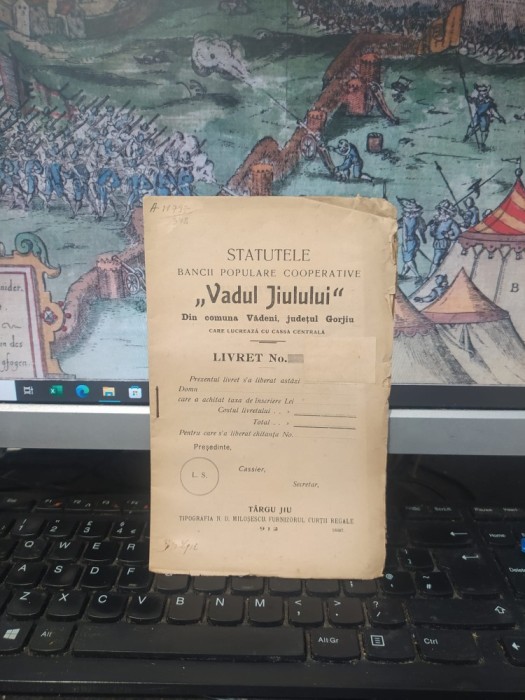 Statutele Băncii populare cooperative Vadul Jiului din comuna Vădeni, acum parte a orașului T&acirc;rgu jiu, județul Gorj, T&acirc;rgu Jiu 1912, 013