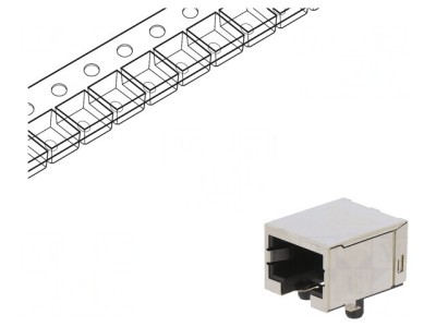 Soclu RJ45 8P8C Aurit pentru PCB SMT foto