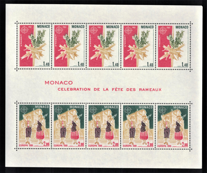 MONACO 1977 - Europa CEPT / colita MNH