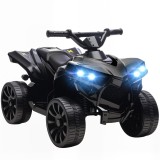 AIYAPLAY ATV Electric 6V pentru Copii, Vehicul cu 4 Roți cu Muzică și Faruri LED, pentru V&acirc;rste &icirc;ntre 3-8 Ani, Negru | Aosom Romania