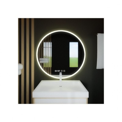 Oglinda LED touch cu sistem dezaburire si ceas 60x60cm AT1CT-IM1P-RS1S-D030/6 foto