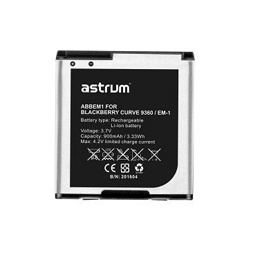 ACUMULATOR AB9360 BLACKBERRY CURVE 9360 900MAH ASTRUM foto