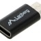Adaptor USB 2.0 Micro B la USB C, Nichelat Negru
