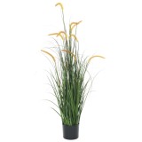 Plantă iarbă artificială &icirc;n ghiveci cu papură, 135 cm