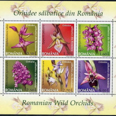 ROMANIA 2007 ORHIDEE SALBATICE- BLOC cu 6 timbre LP.1758f MNH**