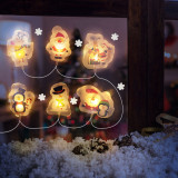 Șir de lumina cu LED de Crăciun - autocolant gel pentru geam - 6 LED-uri - 2 x, Familly Christmas