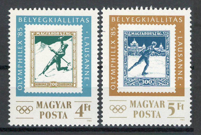 Ungaria 1985 Mi 3743/44 - Expozitia internationala de timbre OLYMPHILEX
