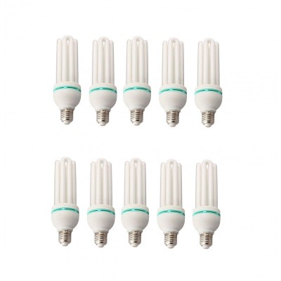 Set 10 Becuri Economice , Forma 4U , 26 W , Alb , Fasung E27 , Intensitate 6400 K foto