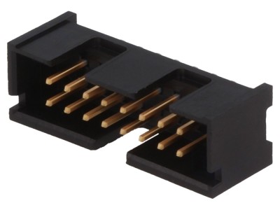 Conector soclu IDC 16 pini THT aurit foto