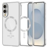 Husa premium Samsung Galaxy S25 Edge Techsuit Luxury Crystal MagSafe, argintiu