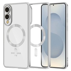 Husa premium Samsung Galaxy S25 Edge Techsuit Luxury Crystal MagSafe, argintiu foto