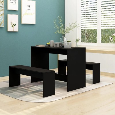 Gossi set mobilier de bucatarie, 3 piese, negru, pal foto