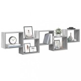 VidaXL Raft cubic perete cu 5 compartimente sonoma gri lemn prelucrat 860000
