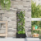 Ghiveci Grădină cu Grătar vidaXL Negru 40x40x125.5cm, Interior/Exterior, Plastic, Design Modern, Spațiu Vertical, Ușor de &Icirc;ntreținut