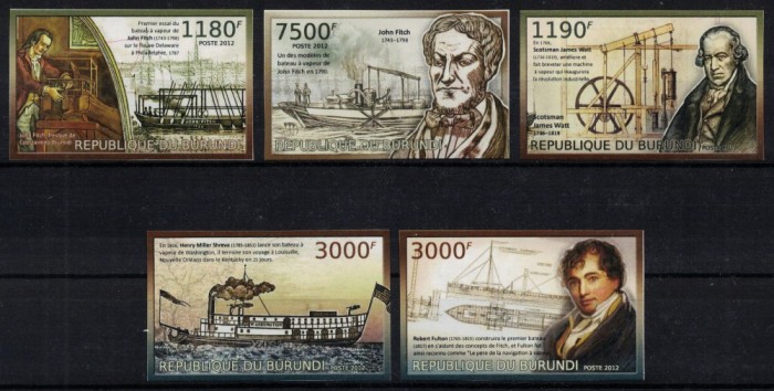 BURUNDI 2012 - Nave cu aburi / serie completa MNH