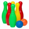 Set Bowling Copii, 6 Popice Colorate 22cm + 2 Mingi Negre 6cm, Plastic, Interior/Exterior, 3+ Ani, Baieti/Fete