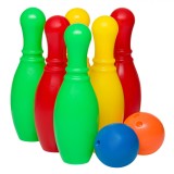 Set Bowling, 6 Popice și 2 Mingi, Multicolor, 22 cm, Plastic, Oem