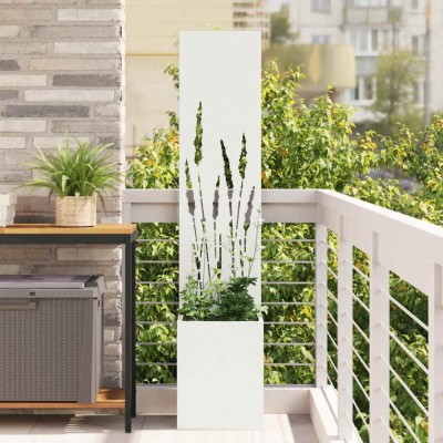 vidaXL Ecran de intimitate pentru grădină Traforaj Alb 32 x 140 cm 876393 foto