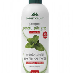 Sampon pentru par gras cu mentol si ulei esential de menta, 400ml, Cosmetic