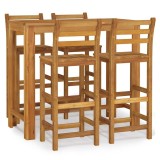 Cumpara ieftin Set bar de gradina, 5 piese, lemn masiv de acacia