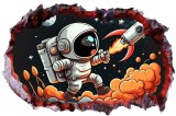 Cumpara ieftin Sticker decorativ Astronaut, Negru, 90 cm, 8089ST-2, Oem