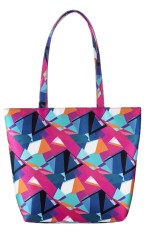 Geanta de dama casual Jurlea, 36 x 30 x 4 cm, textil, matase, multicolor