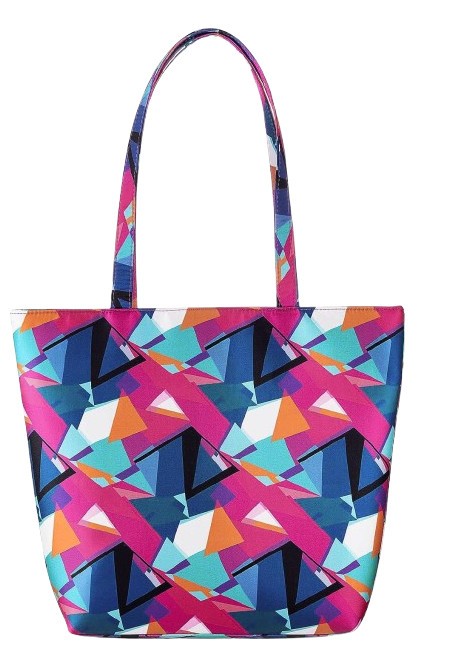 Geanta de dama casual Jurlea, 36 x 30 x 4 cm, textil, matase, multicolor