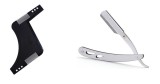Cumpara ieftin Set profesional pieptene / sablon contur barba &amp; mustata + Brici profesional pentru barbierit si ras capilar, brici din otel inoxidabil, MyStyle PRO