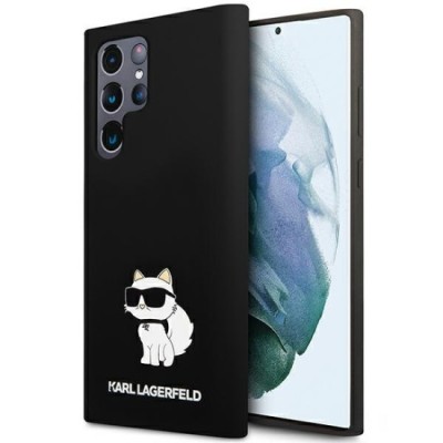 Husa pentru Samsung Galaxy S24 Ultra - Karl Lagerfeld Silicone (KLHCS24LSNCHBCK) - Choupette foto