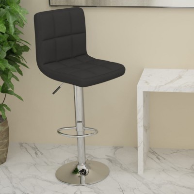 vidaXL Scaun de bar, negru, material textil foto